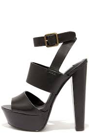 Sexy Black Heels - Platform Heels - Platform Sandals - $109.00