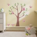 Baby Room Wall Decals Ideas With Adorable Cute Pink Birds And ...