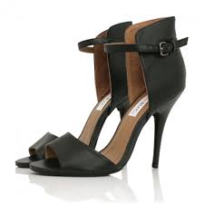 Buy HEYTHERE Heeled Sandal Shoes Black Leather Style Online
