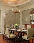 Dining Room with Wallpaper Decoration - Golden Interior Decor - 12755