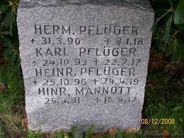 Grab von Karl Pflüger (24.10.1893-22.07.1917), Friedhof Sandhorst