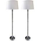 Pair of Solid Crystal and Silver Plated Floor Lamps att Baccarat ...