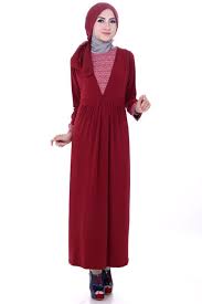 Model Baju Muslim Terbaru 2016 Warna Merah Terbaik