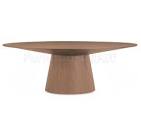 Walnut Finish Modern Oval Dining Table