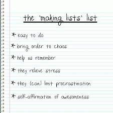 Making a list