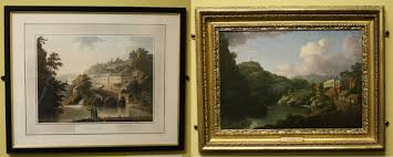 John Bluck\u0026#39;s 1805 print of Matlock Bath on the left, and William Marlow\u0026#39;s 1780 oil of the same view. - matlock-bath