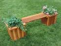 the Redwood Store - 2 Planters and Bench Combo
