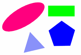 image of several 2D shapes - i.e. oval, triangle, square, pentagon