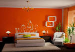 Using Orange as the Bedroom Wall Color to make it Look Fresher ...