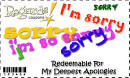 Free I'm sorry... eCards, e-cards - Coupon -- redeemable for my ...