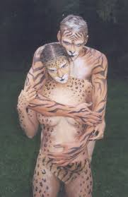 Man and Women  Body Painting Leopard