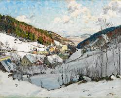 Otto Thiele - Gemälde Kunstdruck \u0026quot;Wintermorgen in Agnetendorf ... - wintermorgen_in_agnetendorfriesengeb_originaltitel_kd129-072336