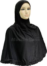 Al Amira Hijab - One Piece With Lace Black - Small