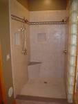 Shower remodel using waterproof wedi shower system & glass blocks ...