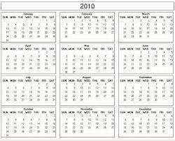 free printable 2010 calendar