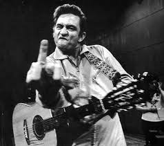 Famous shot of Johnny Cash