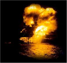Korea Blows Up Oil Rig