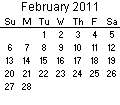 February 2011 Calendar