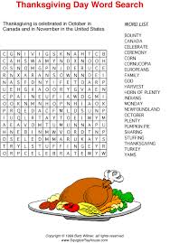 Thanksgiving Word Search.