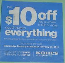 Kohls website for coupons