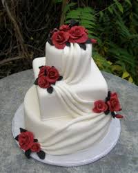 red rose wedding cakes