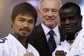 Boxers Manny Pacquiao (L) and