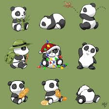 Cutesy panda cartoons