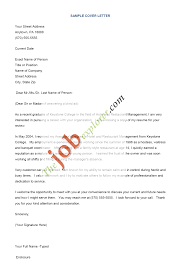 sample cover letter for job