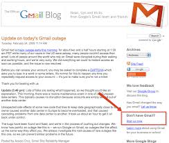 gmail outage - promo text link