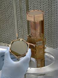 Closeup of a CDMS detector,