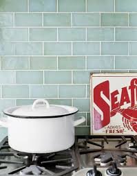green subway tile backsplash