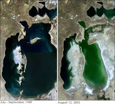 [The draining of the Aral Sea.