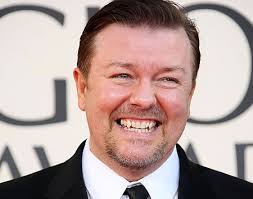 Sweaty host Ricky Gervais was