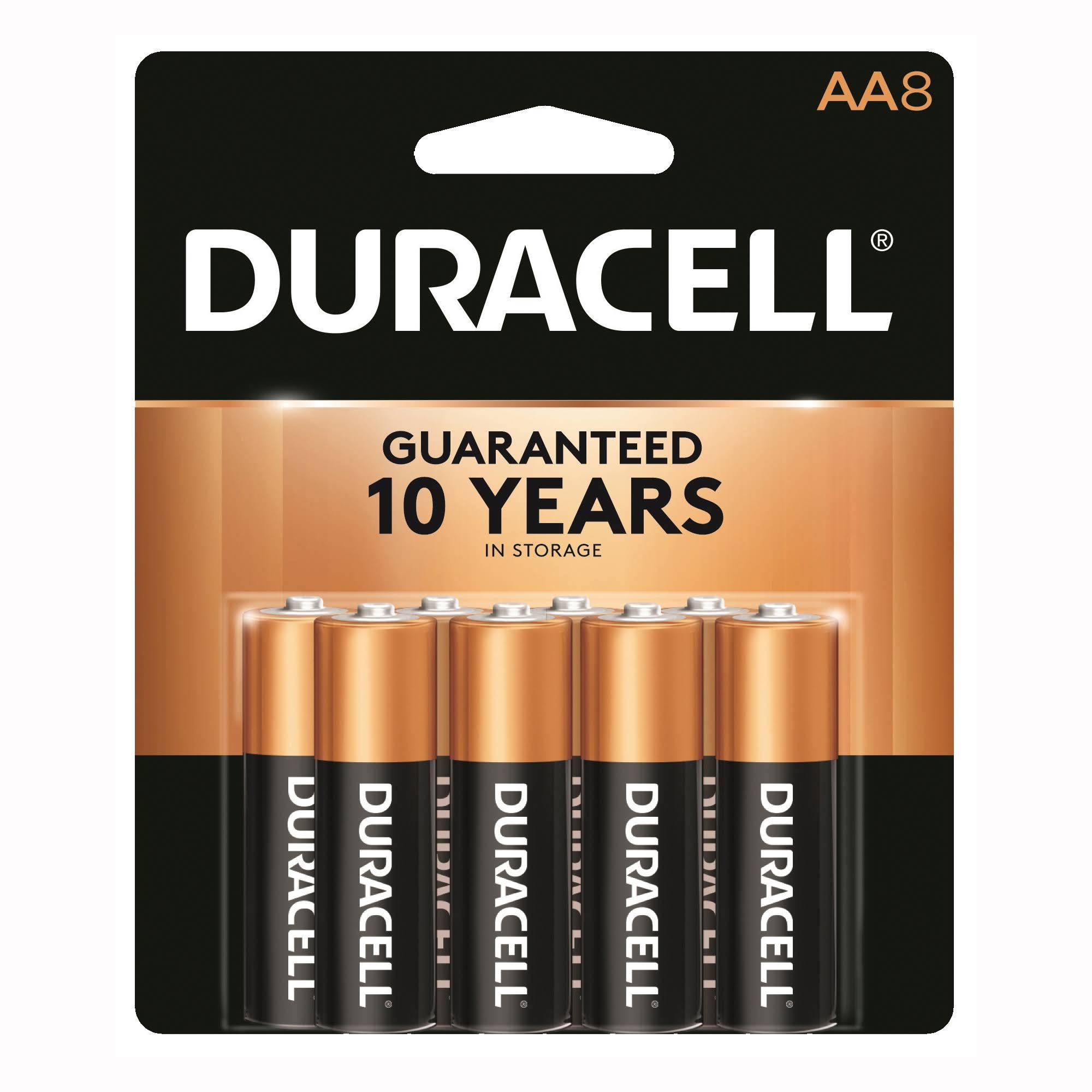 Duracell Coppertop AA 1.5V Alkaline Batteries - 8 Pack