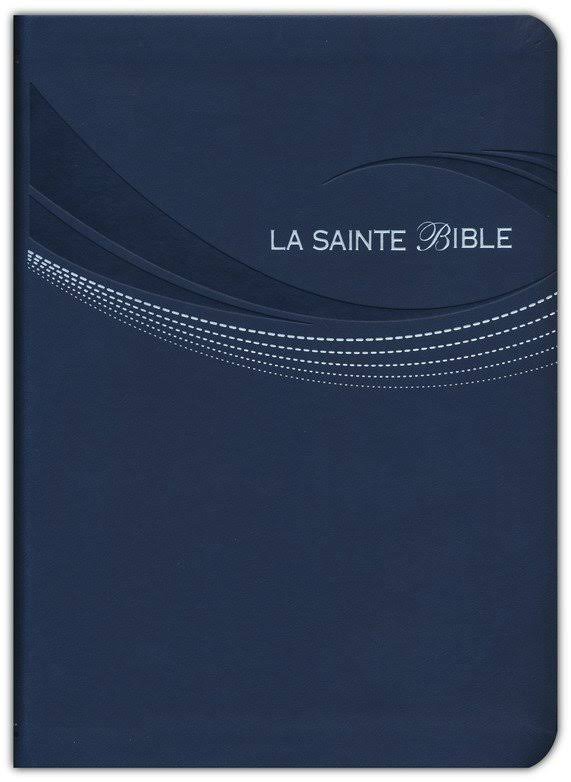French Bible LARGE PRINT,Compact, Segond 1910 Black Im Leather Zipper Red  Letter