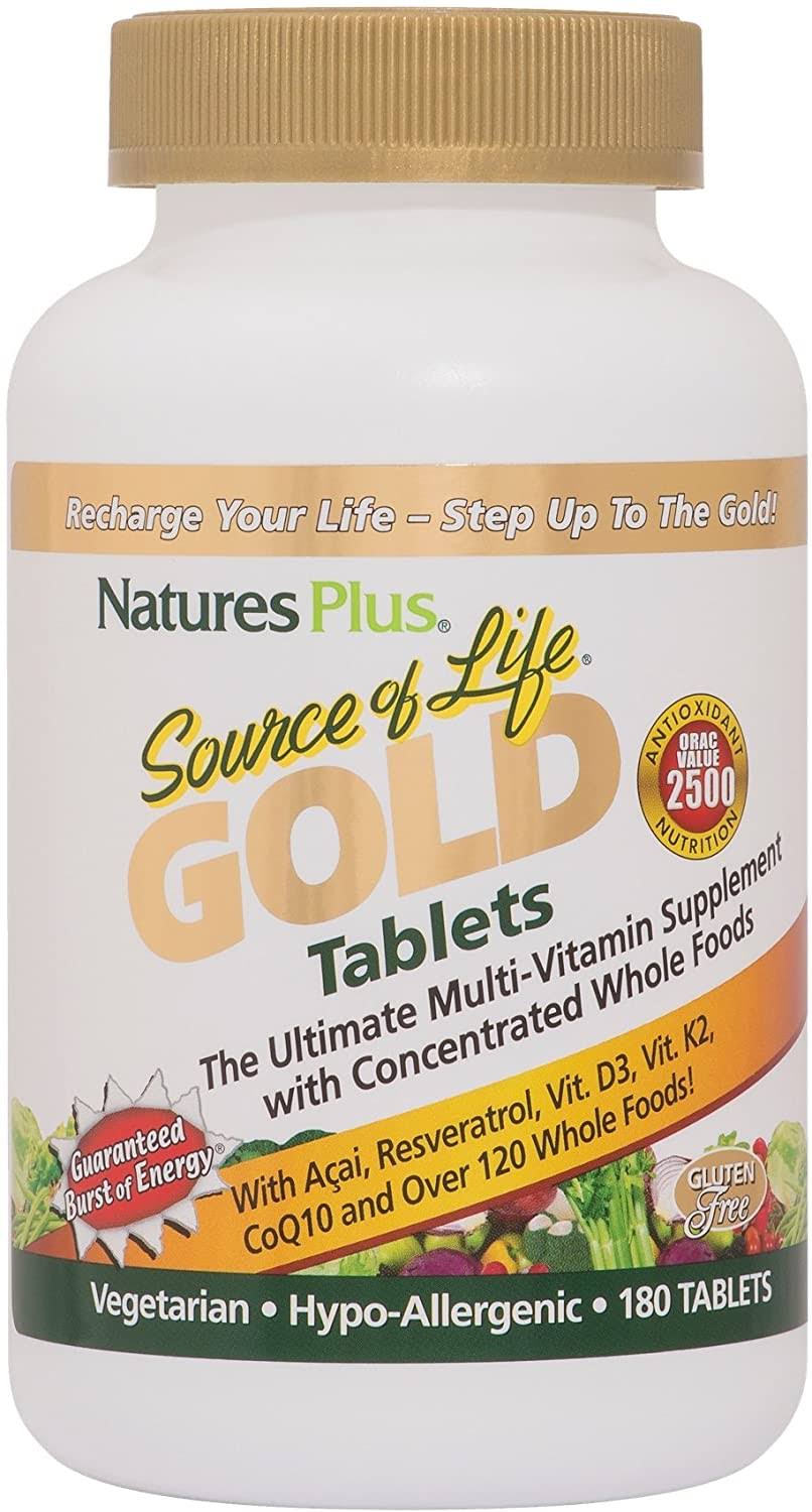 Nature's Plus Source of Life Gold Multi-vitamins - 180 Tablets