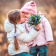 two little girls kissing|Little 310 Two Called 英字