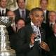 Obama honors Blackhawks for 'hat trick' of titles 