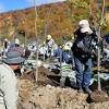 岩手・宮城内陸地震で被災 栗原・駒の湯温泉で最後の植樹会