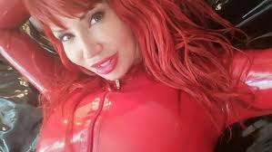 Red latex catsuit with latex corset shinyporn jpg x Red latex catsuit