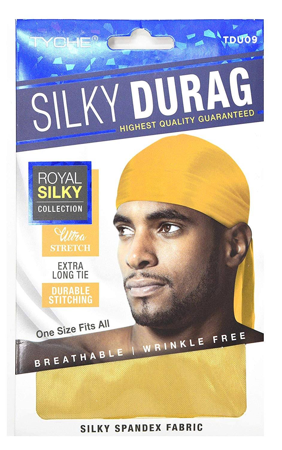 Beauty Town Coconut Oil Treated Shine Silky Durag Long Tail, Black