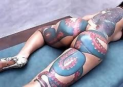 Tattooed shemale strokes her cock jpg x Shemale tattoo