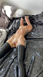 Slave in yellow latex vibrated jpg x Rubber bondage slave