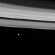 VIDEO: New Cassini Image Shows Tiny Mimas, Huge Saturn Rings 