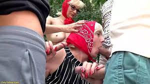 Curvy grannies are having a sex party with two younger men jpg x Grannie sex