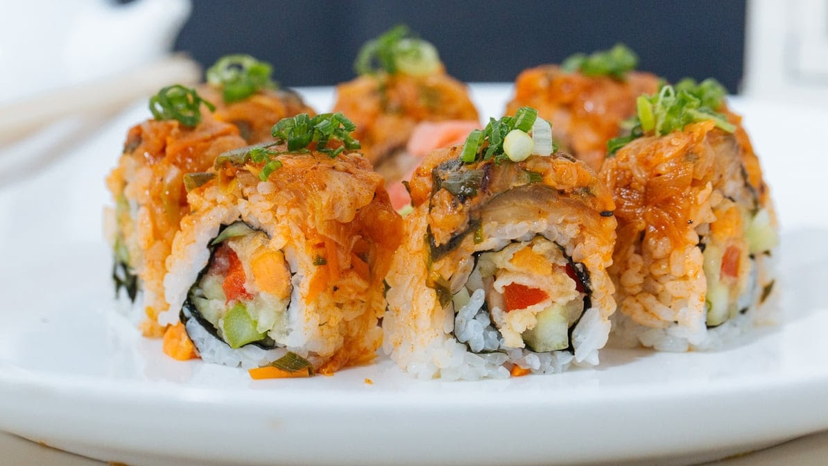 Fat Salmon Sushi by null