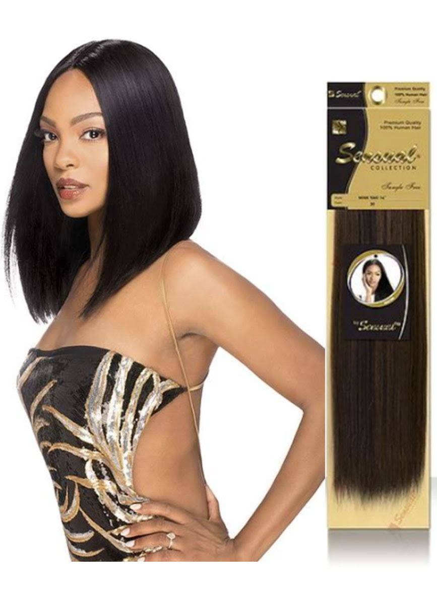 The Beauty Supply Warehouse - Sensual 12" Mink Yaki 100% Real Human Hair  Extensions Weave #1B | Pointy