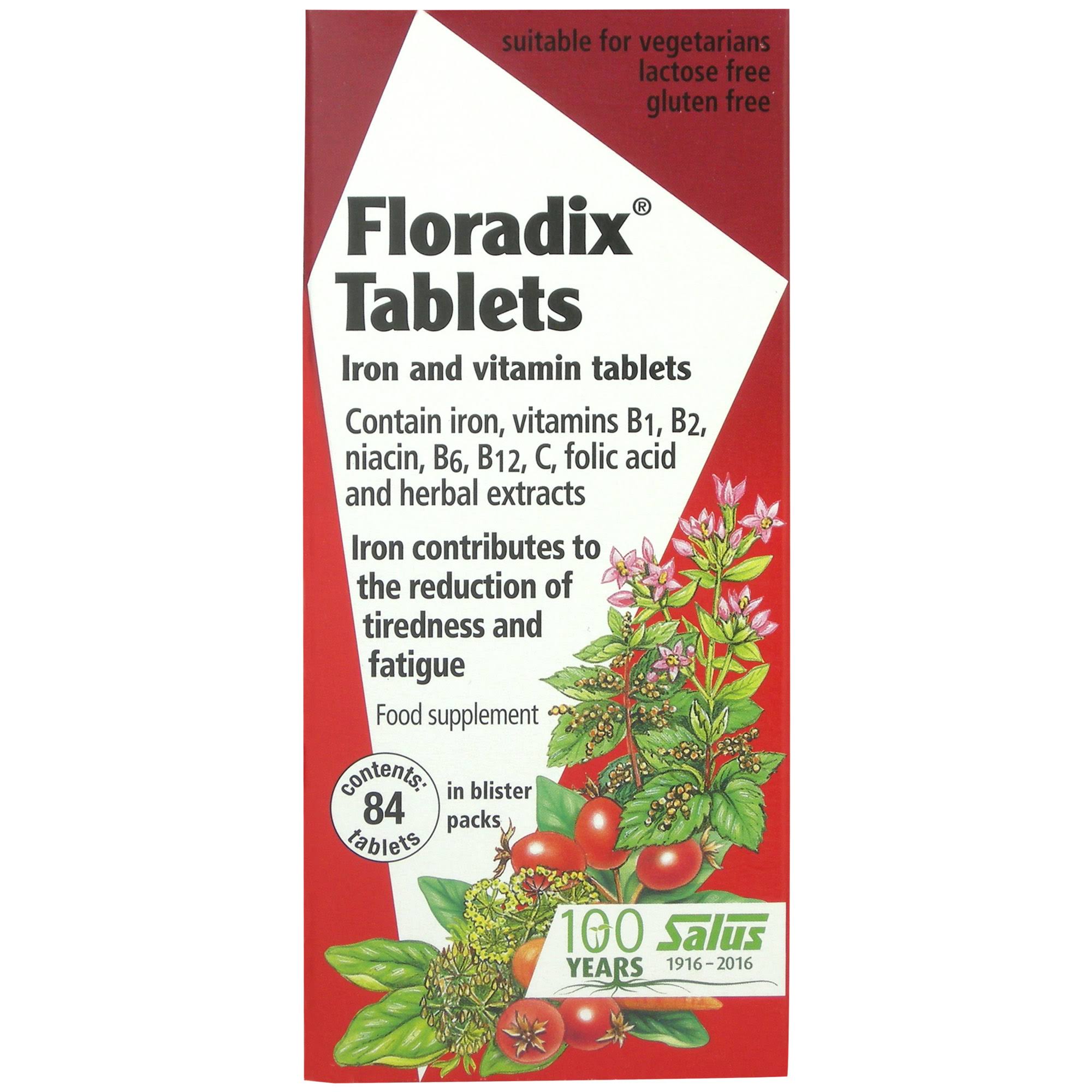 Floradix Iron and Vitamin Tablets - 84ct