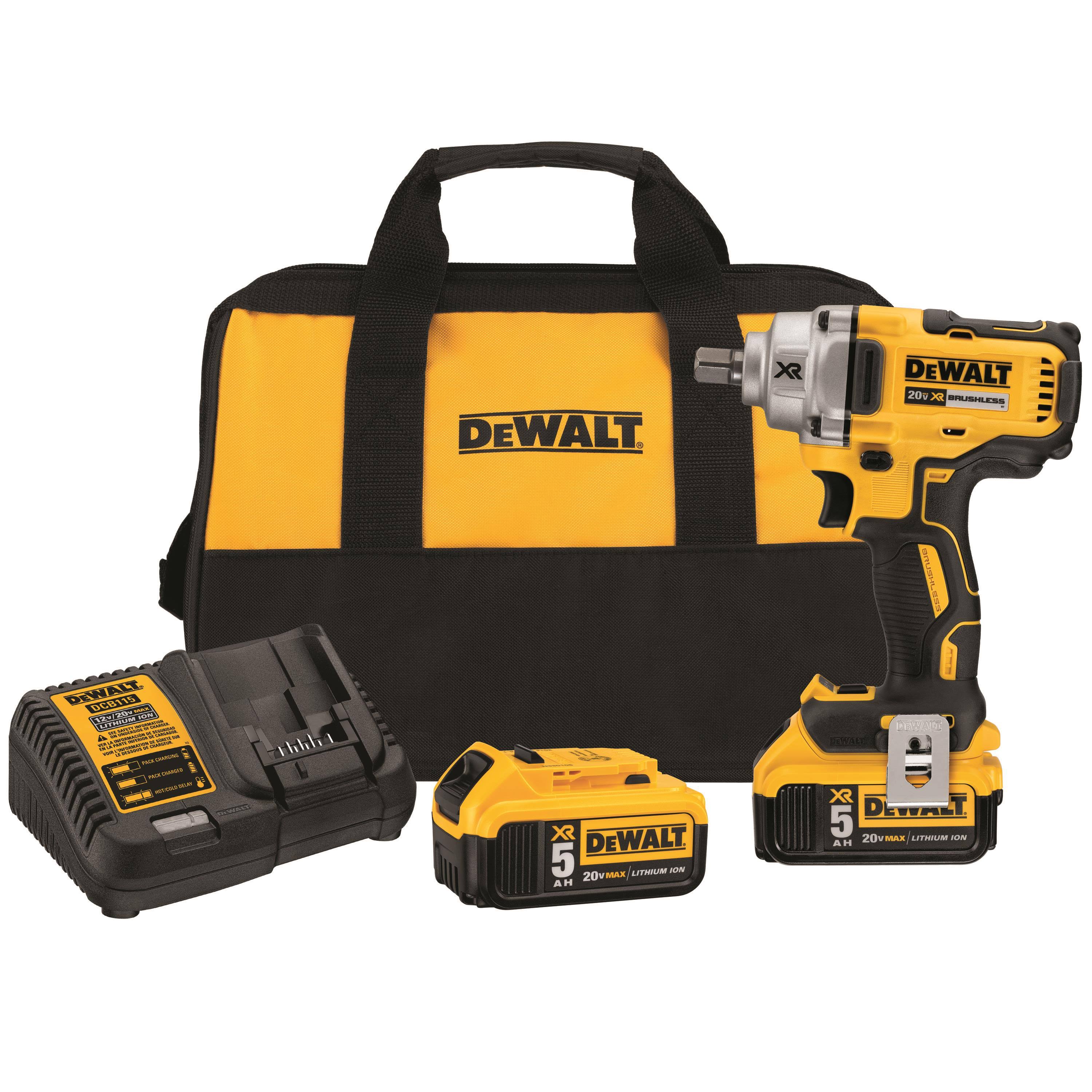 Dewalt Max Xr Mid Range Impact Wrench Kit - 1/2", 20V