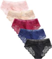 Lace panty|Lace Cheeky Underwear for Women Lace Panties Low waist Soft Stretch Sexy  Bikini Panties Lace Underwear 6 Pack